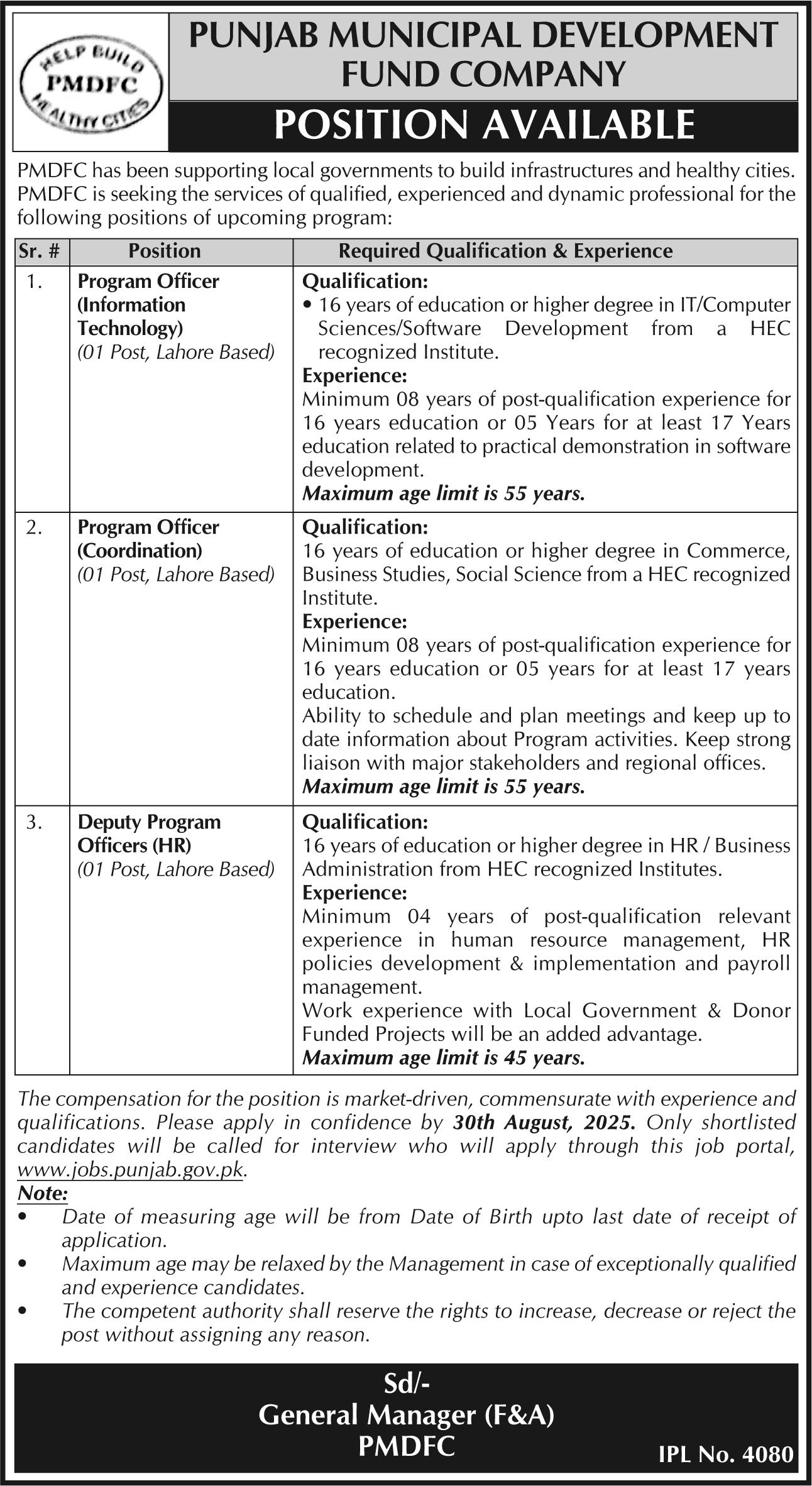 Punjab Municipal Development Fund Company (PMDFC)