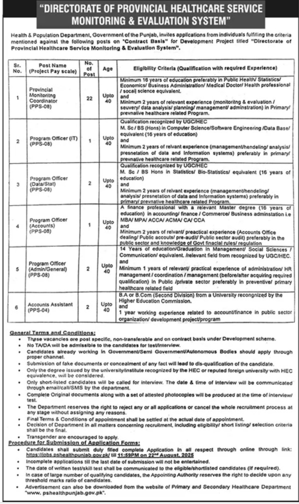 Provincial Healthcare Service Monitoring & Evaluation System